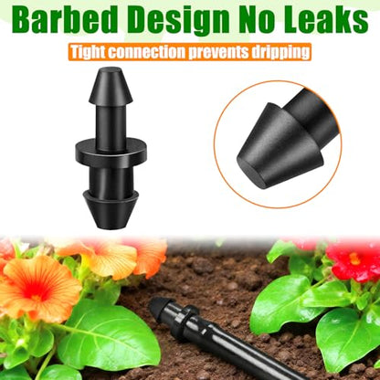 120 Pack Drip Irrigation 1/4" Barbed End Plug Fittings, Drip Line Barbed Goof Plug Connectors for 1/4 Inch Irrigation Tubing Micro Irrigation Connection Parts for Garden Sprinkler Systems - size: 1/4 Inch Plug-60P