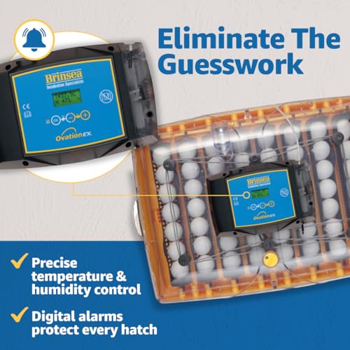 Brinsea Ovation 56 EX Egg Incubator and Book, Automatic Egg Turning and Humidity Control for Hatching 56 Chicken, Duck, Other Bird Eggs, Precision Digital Controls - style: Not Connected + Book