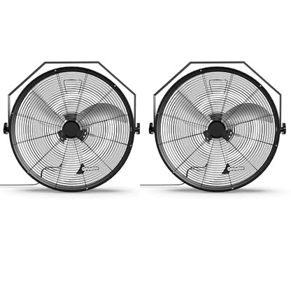 Simple Deluxe 20 Inch High Velocity Wall Mount Fan with Rack, 3 Speed Industrial/Commercial Metal Ventilation Fan,2 Pack - size: 20 Inch, style: 2 Pack