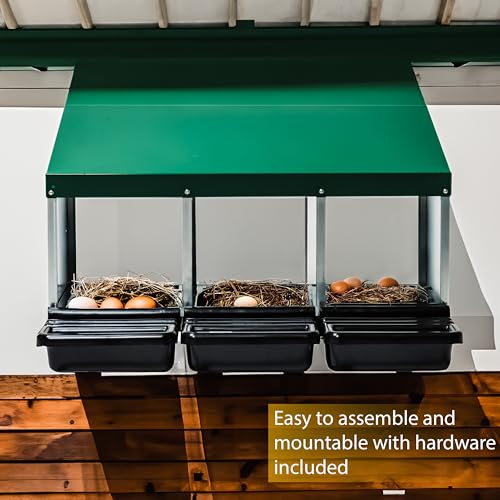 Trademark Innovations Chicken Nesting Boxes for Laying Eggs, Hen Nest Box, Roll Away Nest Box, Homestead Supplies