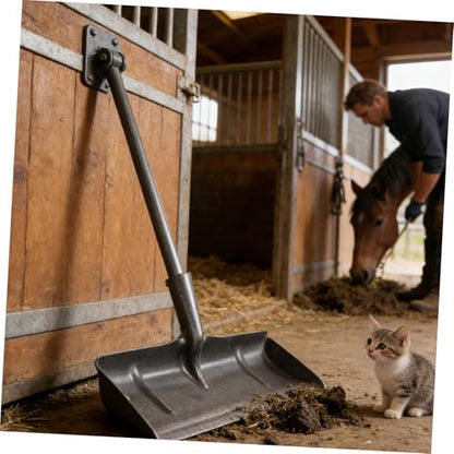 Toyvian Manual Livestock Manure Scraper Shovel with Manganese Steel Head for Easy Care and Ergonomic Comfort in Farm Settings and Stables