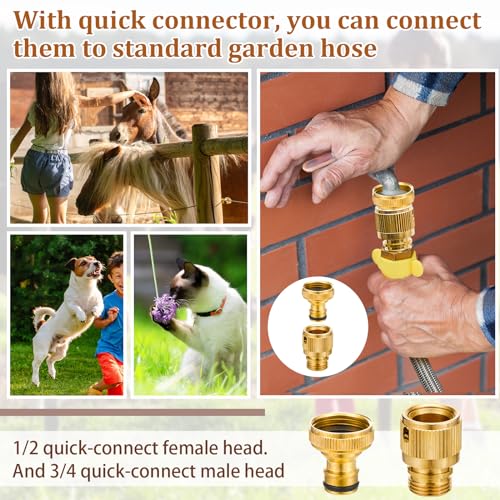 Tessco for you 2 Pack 1.2 Gallon Automatic Horse Water Bowl Large, Stainless Steel Dog Waterer Dispenser with Float Valve, Automatic Animal Waterer for Dog Chicken Pig Cattle Goat Farm, 4.5l/152 oz