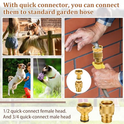 Tessco for you 2 Pack 1.2 Gallon Automatic Horse Water Bowl Large, Stainless Steel Dog Waterer Dispenser with Float Valve, Automatic Animal Waterer for Dog Chicken Pig Cattle Goat Farm, 4.5l/152 oz