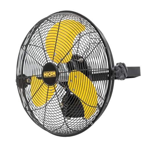 HiCFM 2600 CFM 14 inch Outdoor Wall Mount Fan, 3-Speed High Velocity Weatherproof Wall-Mounted Fans with IP44 Motor and Manual GFCI Plug for Patios, Greenhouse, and Gazebo - UL Listed - size: 14" outdoor