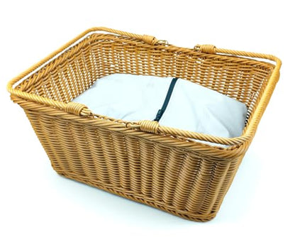 ANRUIDE 15.8"Poly Wicker storage Baskets,Handmade Woven Basket Harvest Basket Wicker Storage Basket for Picnic, Easter, Organizing, Gathering Vegetables(15.8" x 11.8") Brown