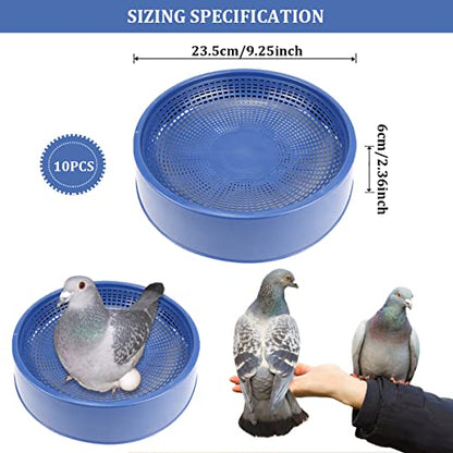 10 Pcs Plastic Pigeon Nest Bird Nest Bowls Pigeon Nest Bowl Breeding Hatching Nest for Pigeons Quails Breeding Hatching (Blue)