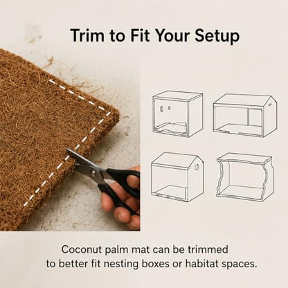 Coconut Palm Nest Box Pads for Chicken Nesting Boxes, Washable and Trimmable Nesting Liners for Chicken Coop, Bird Nest, and Reptile Habitat (8.3 x 8.3 inch) - color: 8.3 x 8.3 inch