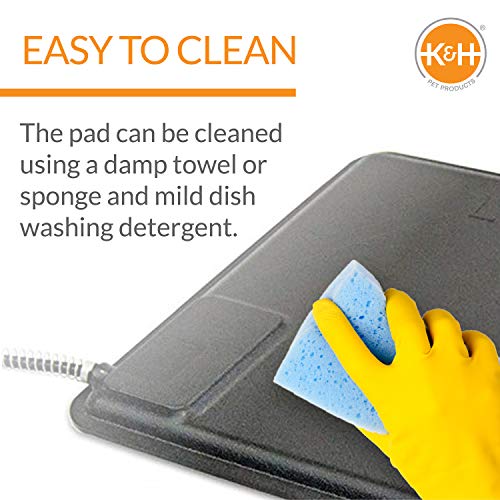 K&H Pet Products Thermo-Chicken Heated Pad Black Small 18.5 X 12.5 Inches