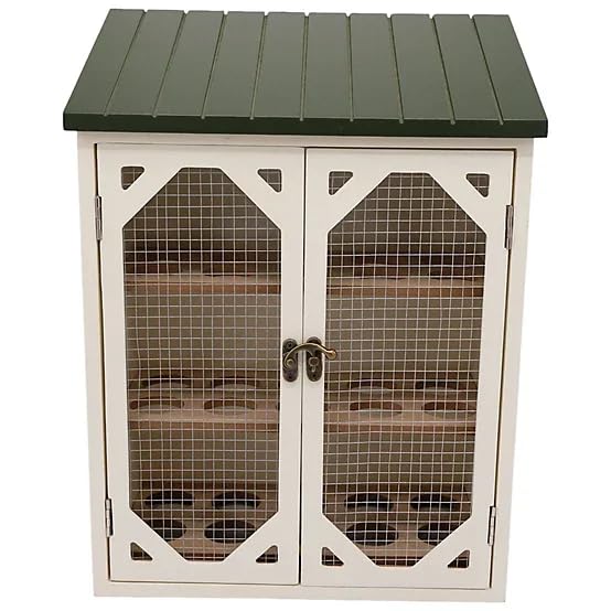 Red Shed 13.5 in.Chicken Coop Egg Storage-Egg Organizer Countertop.Tiered Wooden Egg Storage Cabinet with Mesh Doors