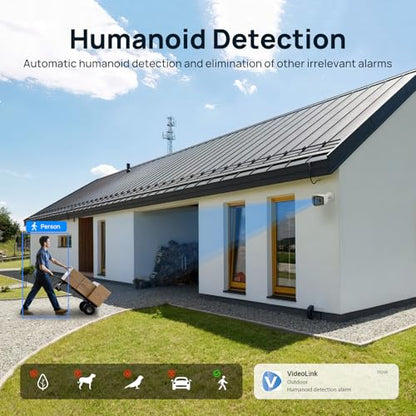 PANOEAGLE 4MP Dual Lens PoE IP Security Camera Outdoor with 180° Panoramic Wide Angle,Smart Color Night Vision,Smart Motion Detection,2-Way Audio & Micro SD Slot(512G),IP67 Waterproof,NDAA Complaint