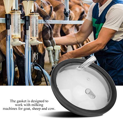 Food Grade Transparent Milk Bucket Lid with 2 Openings & Silicone Gasket, Plastic Replacement Lid Fits 25–30 L Milking Machine Buckets, Dishwasher Safe