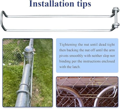 Old-School/Over Throw Wire Arm Top/Gate Latch Chain Link/Double Driveway, Overall Length 13.5" Fit for Residential Gate Frames Constructed of Either 1-1/8" OD/1-3/8" OD Tube, 1 Pc - color: 1 Pc