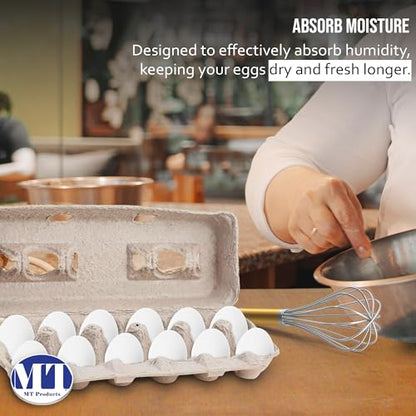 MT Products Blank Natural Pulp Egg Cartons Holds Up to Twelve Eggs - 1 Dozen - Strong Sturdy Egg Crate Cardboard Material Perfect For Storing Extra Eggs (25 Pieces) - Made in the USA - size: Standard
