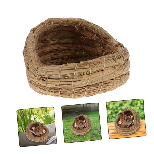 Outanaya 2pcs Chicken Coop Straw Woven Nesting Boxes Laying Pad Private Sleeping Bed for Chickens