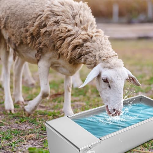 Float Drinking Bowl, Cattle Drinking Bowl, Large Capacity Automatic Water Dispenser 7.5L 304 Stainless Steel Self Filling for Dogs Horses Cows Goats