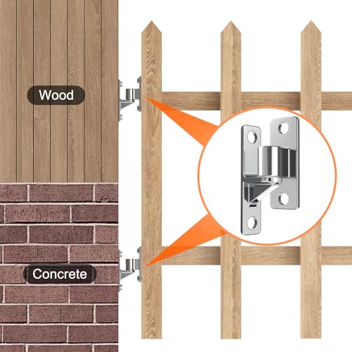4 Pcs 304 Stainless Steel Gate Hinges Heavy Duty, 5/8'',Farm Gate Hinges up to 600lbs,Wall Mount Hinges for Farm Gates or Wooden Fences