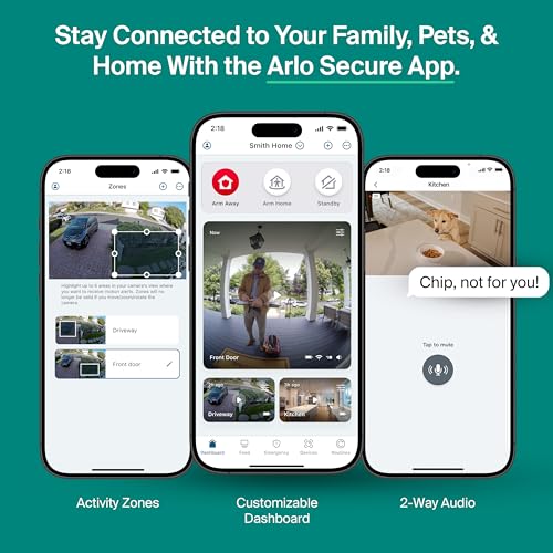 Arlo Essential Security Camera 2K (3rd Gen, 2025 Release) 5 Cam + 6 Months of Secure Plus Plan - Wireless Outdoor Camera, Battery Power, Person Recognition, Package Detection, Animated Preview, White - color: White, size: 5 Cameras, style: Battery Power