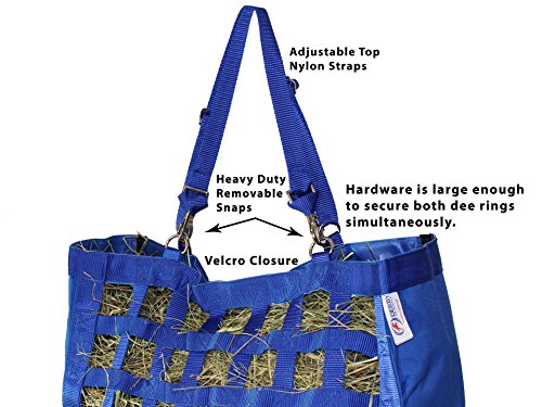 Derby Originals Front Web Slow Feeder Horse Hay Bag Super Tough Bottom with 6 Month Warranty - color: Black