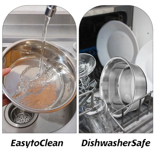 2 Pcs Stainless Steel Dog Bowls, 64oz/8 Cups Anti Rust Metal & Non Slip Rubber Base, Heavy Duty Large Feeding Dishes, Food Grade BPA Free, Food and Water Bowl for Large Dogs