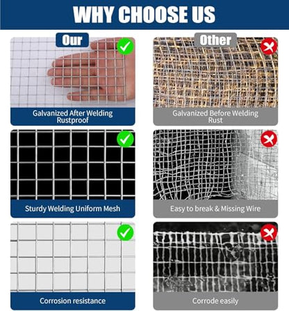 Hardware Cloth 1/2 Inch, 19 Gauge Hot Dip Galvanized Mesh Rolls Welded Chicken Wire Fencing for Chicken Coop Barrier, Poultry Netting Cage Wire Fence (Silver(16in*100ft)) - color: Silver(16in*100ft)