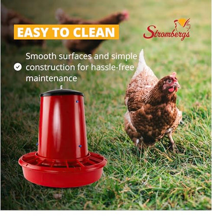 Stromberg's 50 lb Capacity Hanging Feed Saver Feeder, Large Capacity Durable Feeder with Feed Saver Grill, Perfect for Poultry, Durable Polypropylene Plastic, 22" W x 24" H, Trough 4.5" High