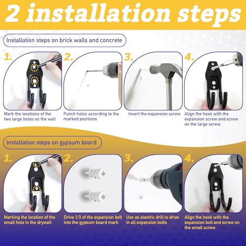 2 Pack Wall Fan Mounting Bracket, Floor Fan Wall Hook - Industrial Grade Includes Drywall and Plaster Screws - color: 2 Pack