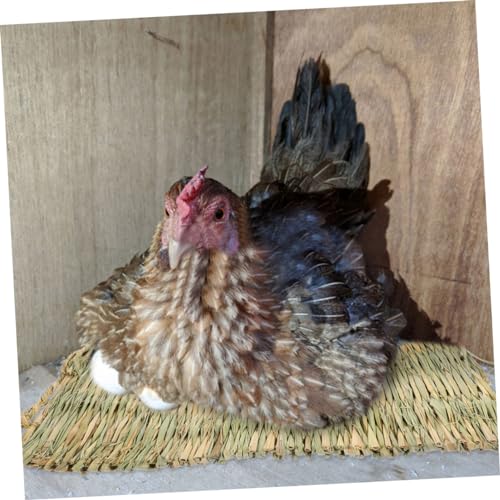 Yardwe Hen Nesting Pad Durable Straw Mat for Chicken Coop Washable Nest Box Liner for Egg Laying for Chickens Rabbits and Pets