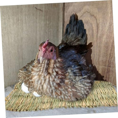 Yardwe Hen Nesting Pad Durable Straw Mat for Chicken Coop Washable Nest Box Liner for Egg Laying for Chickens Rabbits and Pets