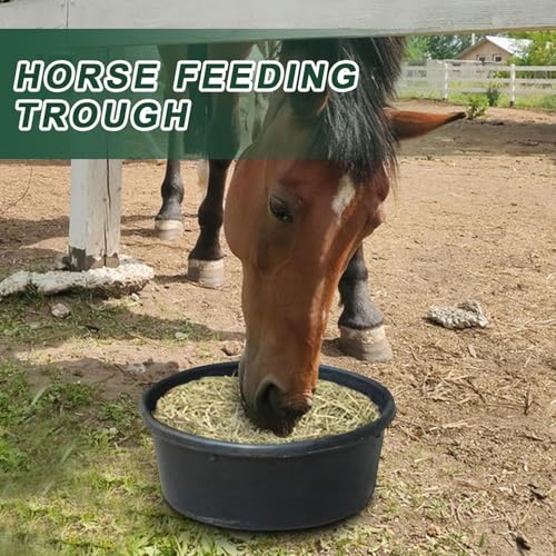 Animal Feed Bucket - 1 Gallon Rubber Trough, Heavy Duty Feeder Pan, Multipurpose Water Container | Outdoor Ranch Feeder for Small Animals