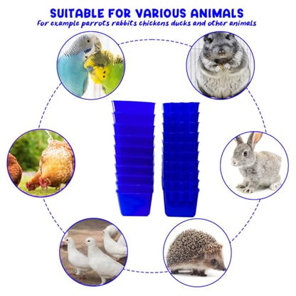 20 Pcs Chicken Coop Feeder Water Cup,16 oz Cage Cups Chicken Feeder Waterer, Cage Cups Birds Hanging Feeders, Chicken Feeder Water Bowl for Parakeet Poultry Pigeon Bunny Wire Cage (Blue, 16oz) - color: Blue, size: 16oz