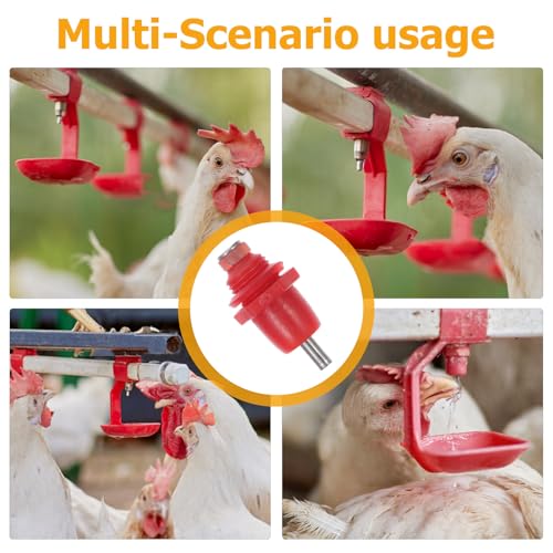 20pcs Automatic Poultry Waterer Nipples for Chicken Bucket Spring Head Chicken Drinking Water Equipment Replacement Waterer Nipples for Agricultural and Livestock Use