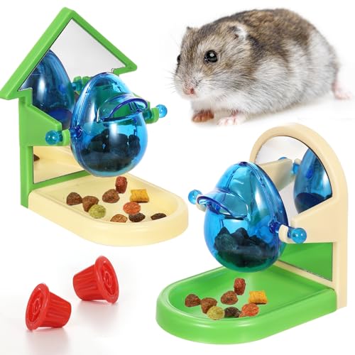 2 Pack Rat Enrichment Toys - Interactive Foraging & Puzzle Games, Treat Dispensing Slow Feeder for Rat, Hamster, Chinchilla, Hedgehog