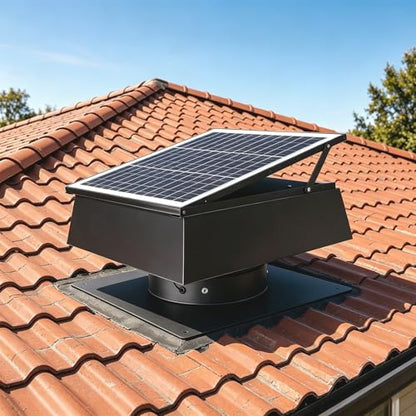 Solar Roof Vent Fan, 60W Dual Power Attic Fan with Thermostat &,A3 | 60W monocrystalline solar panel, dual power backup, 3-speed remote & 25°C auto-start, 2500m³/h high airflow, quiet <45dB - color: A3