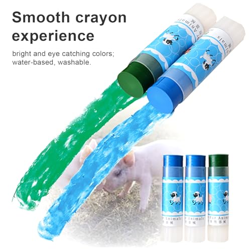 Livestock Marker Crayon, Pig, Cow, Sheep Marker, 10pcs, Blue