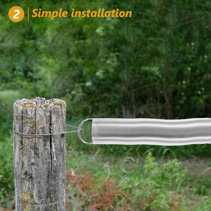 Abaodam Stainless Steel Livestock Fence Spring Electric Fence Gate Handle Replacement Accessory Kit for Farm Electric Fencing