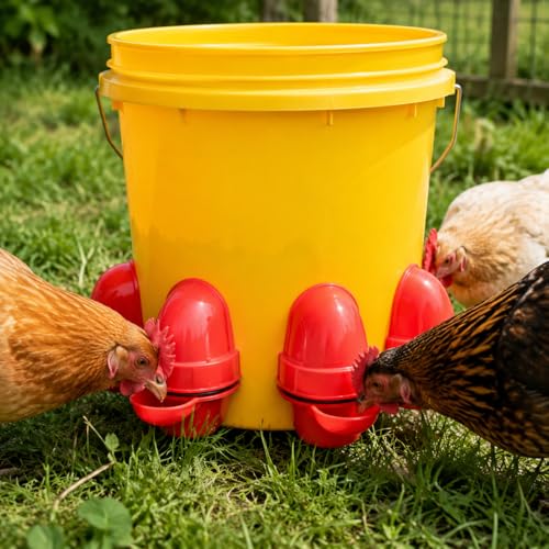Automatic Feeder Chicken Feed Storage Bird Feeding System Unit Suitable for Farmyard Household Flock Management, Automatic Poultry Feeder with