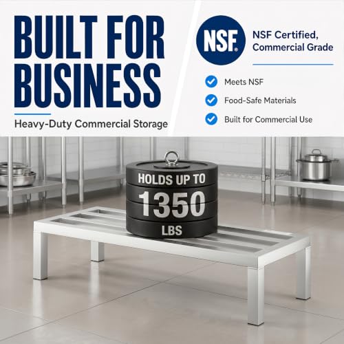Aluminum Dunnage Rack 36" x 14" x 8" Heavy Duty Floor Storage Stand, NSF for Commercial Use - size: 36"W x 14"D x 8"H