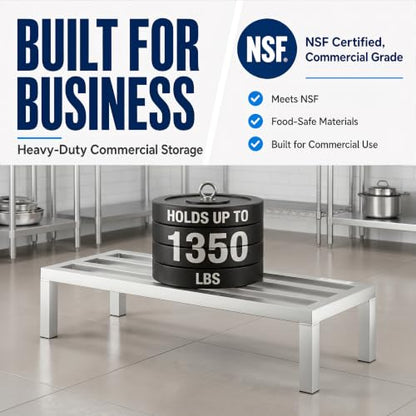 Aluminum Dunnage Rack 36" x 14" x 8" Heavy Duty Floor Storage Stand, NSF for Commercial Use - size: 36"W x 14"D x 8"H