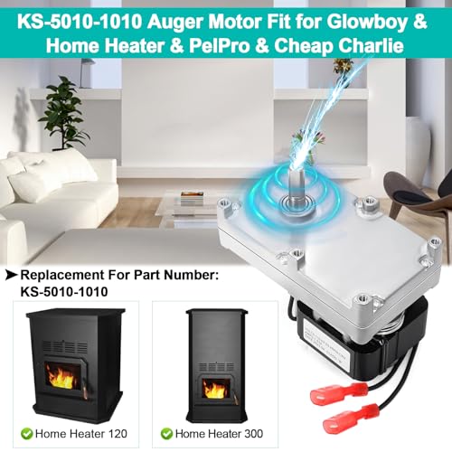 Hiorucet KS-5010-1010 Auger Feed Motor for Glow Boy Bay View FS, Classic, Home Heater, Shop Heater Pellet Stove, for PelPro PP300, for Cheap Charlie Franklin, Edison Pellet Stove, 2RPM CW