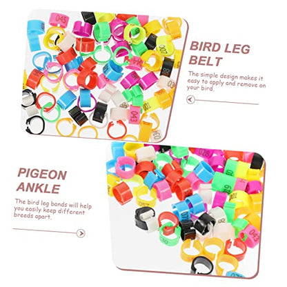 UKCOCO 100pcs Pigeon Anklet Chicken Coop for Chickens Feeders Rooster Chicken Ring Plate Chick Grit Plucker Pigeon Supplies Bird Feeder Quail Leg Bands Outside Abs Colorful