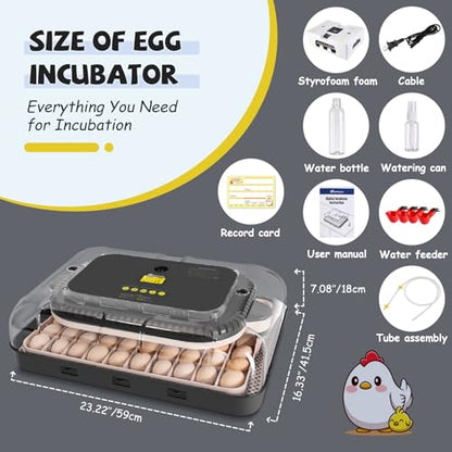 Sailnovo Incubators for Hatching Eggs 70 Egg Incubator with Automatic Egg Turning and Auto Humidification, Temperature Control, Incubator for Chicken Duck Quail Eggs, Perfect for Lab School Farm Use