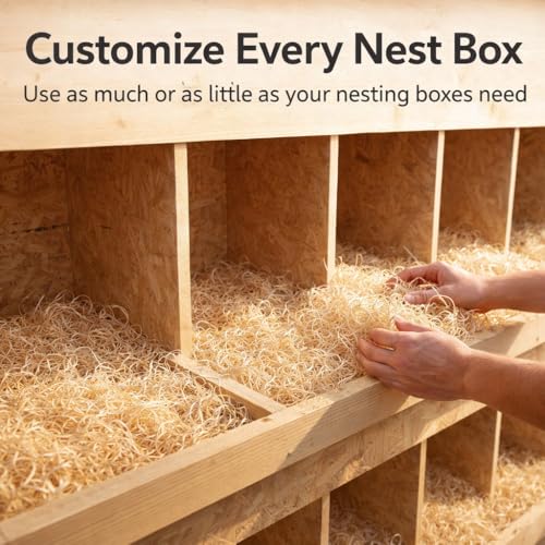 Cackle Hatchery Comfort Nests™ Chicken Nesting Kit – 2 lb Hand-Pulled Aspen Excelsior Bedding, 8 Chipboard Nest Liners & Wooden Nest Egg | Customizable Nest Box Bedding | Made in USA