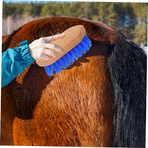 Horse Hair Cleaning Comb Stiff Bristle Grooming Brush with Ergonomic Handle Cattle and Donkeys Body Brush Massager to Circulation and Comfortable Tool