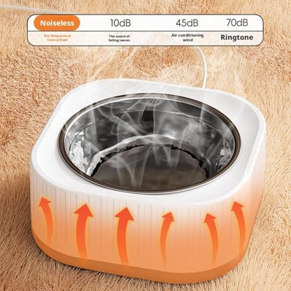 Heated Water Bowl, with Waterproof Design, Keeps Water Warm (35-40°C) in Gardens, Thermostatic Control Anti-Freeze Heated Pet Water Bowl for Chicken,Duck,Goose,Rabbit (Gray)
