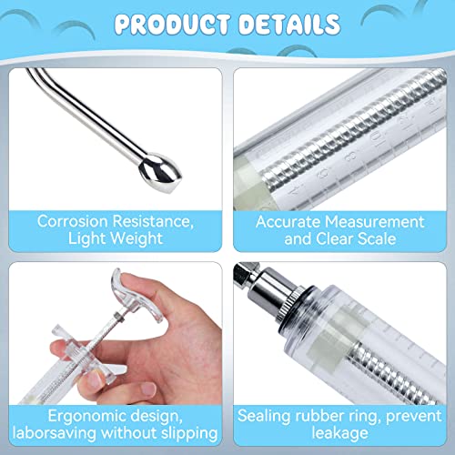 2 Pieces Reusable Goats Syringe with 2 Drench Nozzle, Adjustable Dosage Detachable Sheep Drench Livestock Syringe for Sheep Baby Goat Supplies - 20ML - style: 20ml