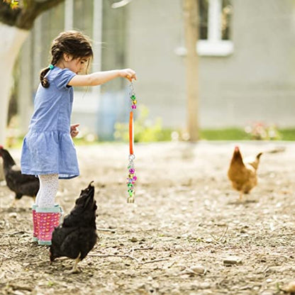 POPETPOP 1pc Hanging Chicken Mirror Toy with Bells Bird Mirror for Pet Supplies Fun Reflective Play for Hens and for Bird Cages and