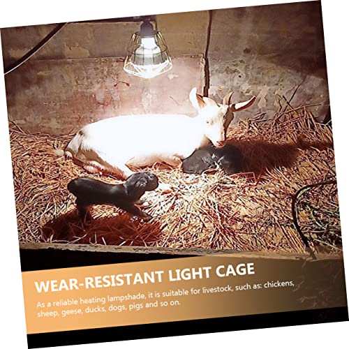 3Pcs Waterproof Heating Bulb Cage Wear-Resistant Lamp Cover for Reptiles Chickens and Young Pigs Heat-Resistant and Scald Design for Household Use