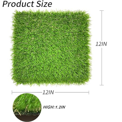 Irieiply 8 Pack 12"x12"x1.2" Chicken Nesting Pads for Laying Eggs, Washable Artificial Grass Carpet Synthetic Turf Mat Nest Box Bedding for Chicken Coop