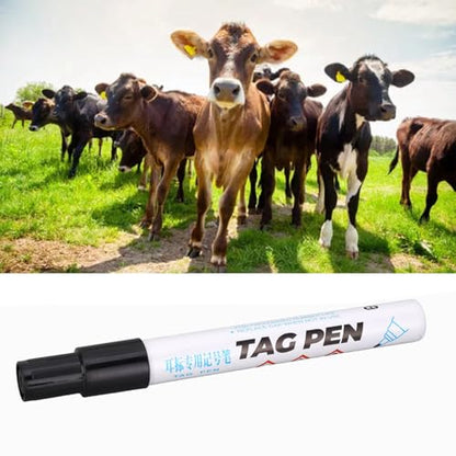 Ear Tag Marking Pen, Ear Tag Pen Water proof Strong Penetration Black Ink Marking Portable Long Lasting Not Fading for Pig Cow Sheep
