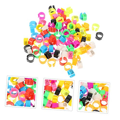 UKCOCO 100pcs Pigeon Anklet Chicken Coop for Chickens Feeders Rooster Chicken Ring Plate Chick Grit Plucker Pigeon Supplies Bird Feeder Quail Leg Bands Outside Abs Colorful